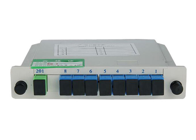 फाइबर ऑप्टिक बॉक्स में 1x8 SC UPC फाइबर ऑप्टिकल कैसेट PLC स्प्लिटर 0